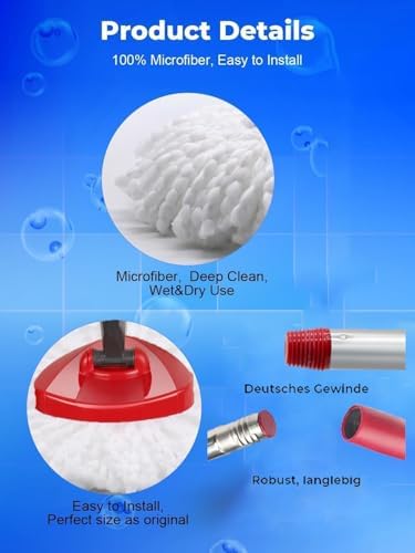 4-Pack of Microfiber Mop Heads for O-Cedar EasyWring Mops