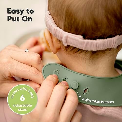 4-Pack Silicone Baby Spoons 2-Pack Bib Set