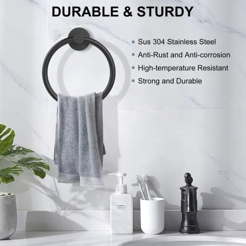 DRILL HOLE TOWEL RING 304 STEEL PAIR
