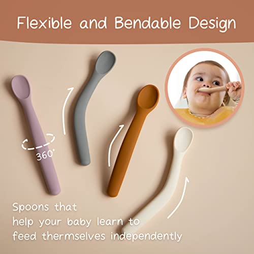 Moonkie silicone baby spoons set with 4 pieces