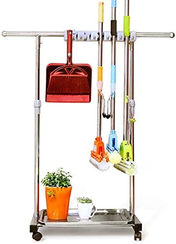 Heavy Duty Mop and Broom Organizer for Home and Business