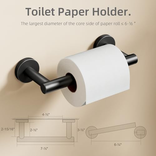 Sturdy Black Toilet Paper Holder Wall-Mounted Organizer