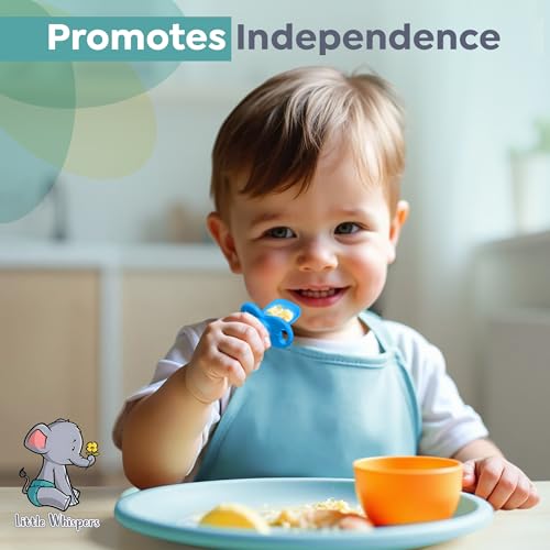 Little Whispers 4-Pack Neon Silicone Spoons for Babies Kids