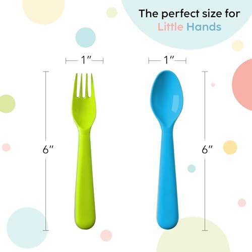 16-Piece Toddler Flatware Set BPA-Free Safe and Dishwasher-Safe