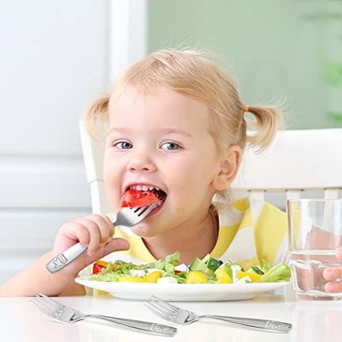 Pimoys 9-Piece Toddler Forks Kids Safe Flatware Set