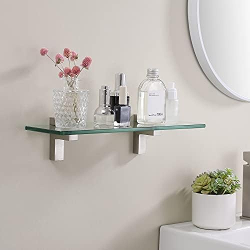 Sturdy Wall-Mounted Bathroom Shelf Tempered Glass Door