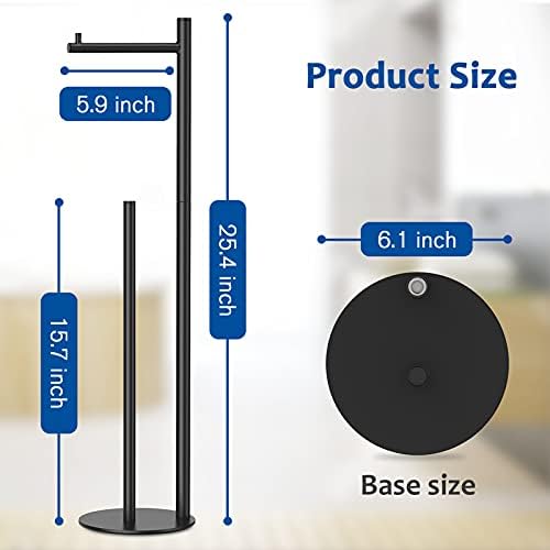 Elegant Black Toilet Paper Holder Stand for Bathroom