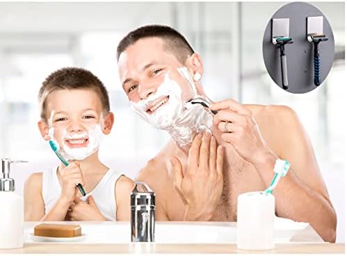 Razor Holder Hook Hanger Stand 2 Pack Self-Adhesive Stainless Steel