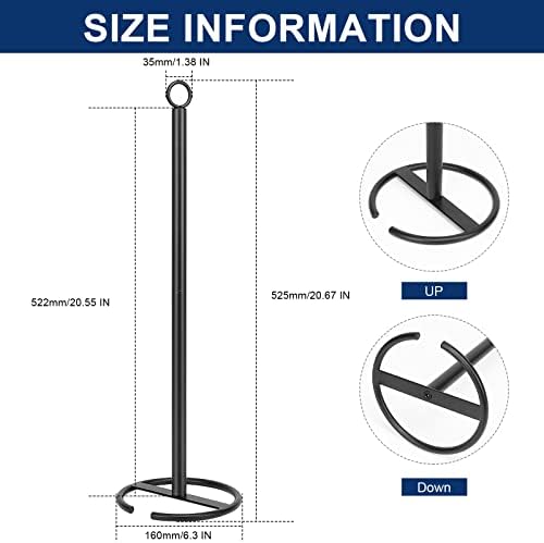 Sturdy Free-Standing Toilet Paper Holder Stand Black Matte