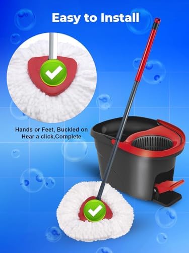 4-Pack of Microfiber Mop Heads for O-Cedar EasyWring Mops