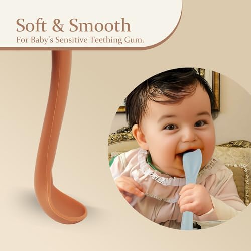 8-Piece Silicone Toddler Fork and Spoon Set for Self-Feeding