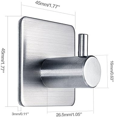 Fotosnow Heavy Duty Adhesive Hooks 4-Packs Stainless Steel