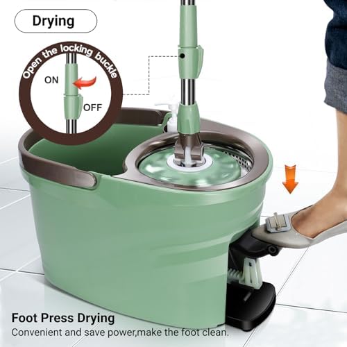 MASTERTOP Spin Mop and Bucket Set with Wringer