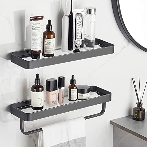 VOLPONE 2 Tier Bathroom Shelves Durable Glass Organizer for Bathroom