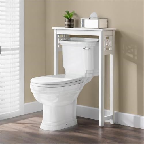 Space-Saving White Storage Shelf Over Toilet