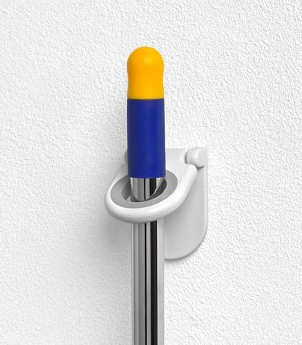 SpectrumDiversified Plastic Mop and Broom Holder White