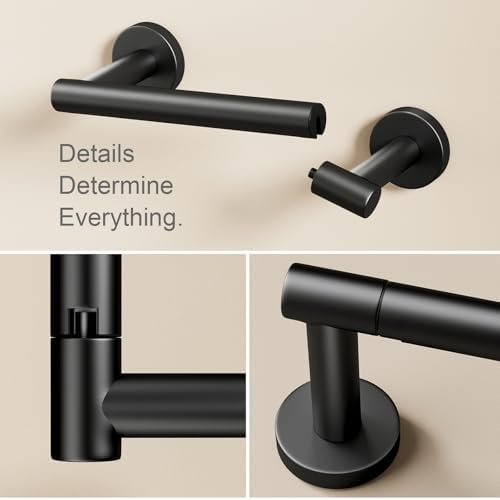 Sturdy Black Toilet Paper Holder Wall-Mounted Organizer