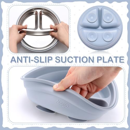 Nuogo 6-Piece Stainless Steel Kids Plates and Bowls Set