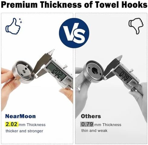 NearMoon Bath Towel Hooks - Stainless Steel Robe Hook