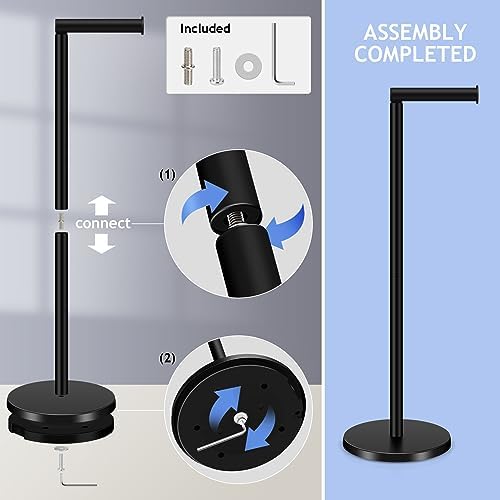 TACGEA Space-Saving toilet paper holder stainless steel 4 rolls Matte Black