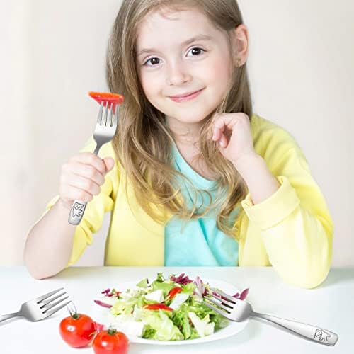 Pimoys 9-Piece Toddler Forks Kids Safe Flatware Set