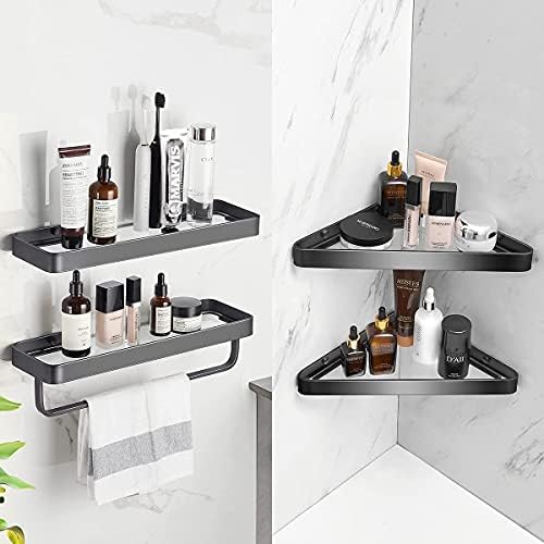 VOLPONE 2 Tier Bathroom Shelves Durable Glass Organizer for Bathroom