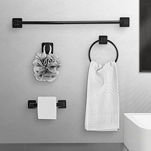 Matte Black 4-Piece Towel Set Durable Easy to Install Bathroom Accessories