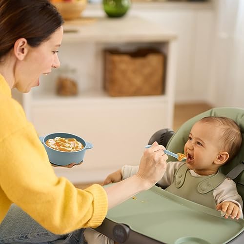 Eascrozn 6-Piece Silicone Baby Spoons Soft Safe for Self-Feeding