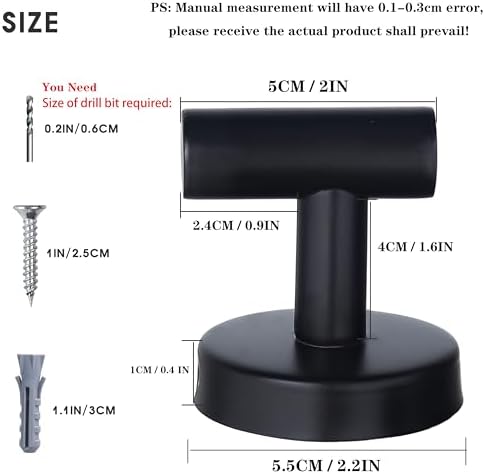 Homagic Stainless Steel Towel Hooks 4-Piece Set Black Durable Bathroom Closet Hangers