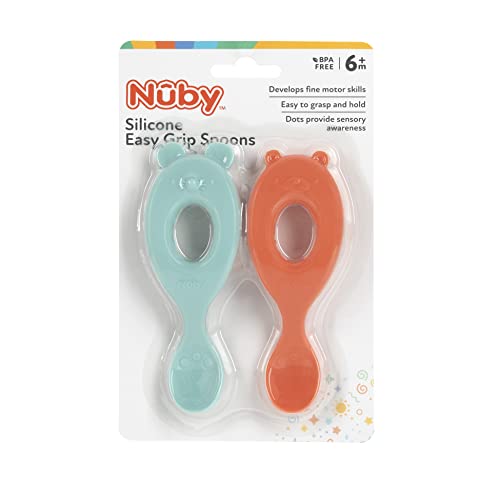 Nuby Silicone Easy Grip Spoons 2-Pack for Baby