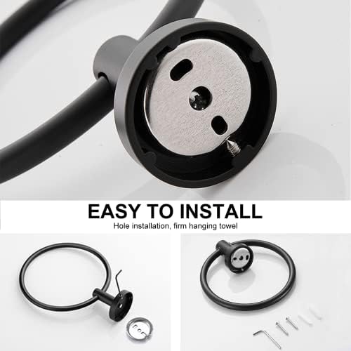SetSail 304 Stainless Towel Holder Black for Bathroom