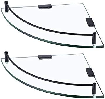 Stylish tempered glass corner shelf