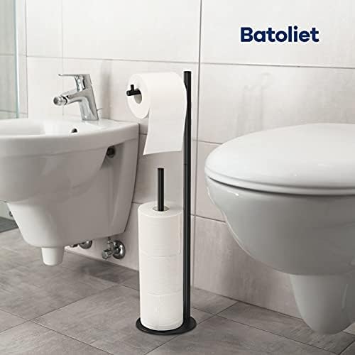 Elegant Black Toilet Paper Holder Stand for Bathroom