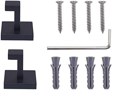 TASTOS Rust-Resistant Bath Towel Hooks Stainless Steel 2-Pack Black