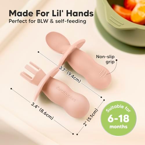 4-Pack Silicone Baby Spoons 2-Pack Bib Set