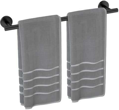 Matte Black Towel Bar 24-inch Hangers