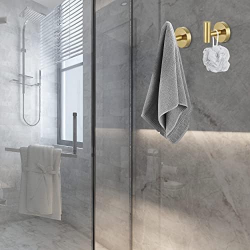 4-Piece Gold Stainless Steel Towel Robe Hook Set