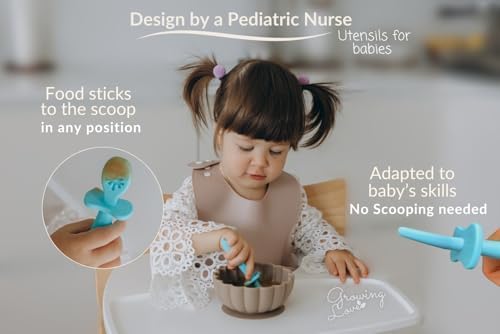 Growing Love Self-Feeding Pre-Spoons for 6 Months SiliconePediatric nurse designed