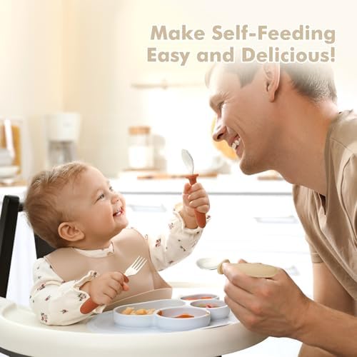 DRKIO 8 Piece Toddler Utensils Set with Anti-Choke Design