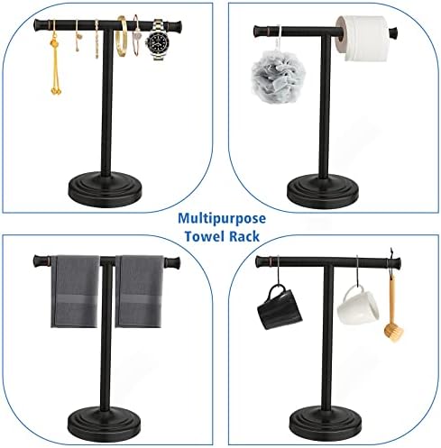 RUMOSE 13-Inch Oil Rubbed Bronze Towel Stand Space-Saving Towel Holder