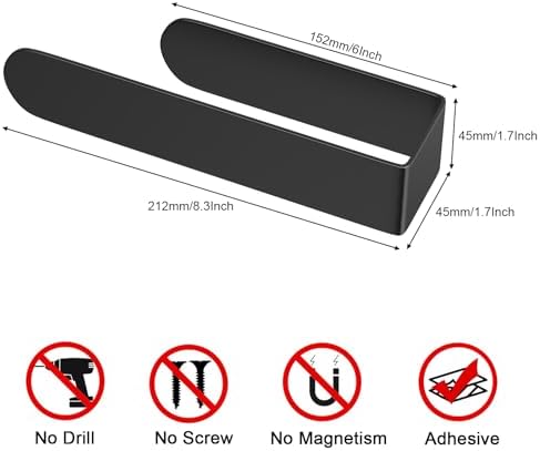 HUFEEOH Stainless Steel Hand Towel Holder Black Self-Adhesive