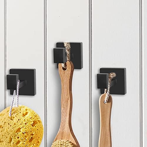 IBosins 4-Piece Towel Hooks Square Matte Black