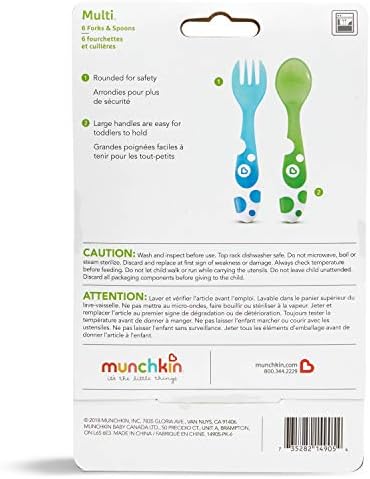 Munchkin Munchkins Multi-Piece Toddler Forks and Spoons 6-Pack