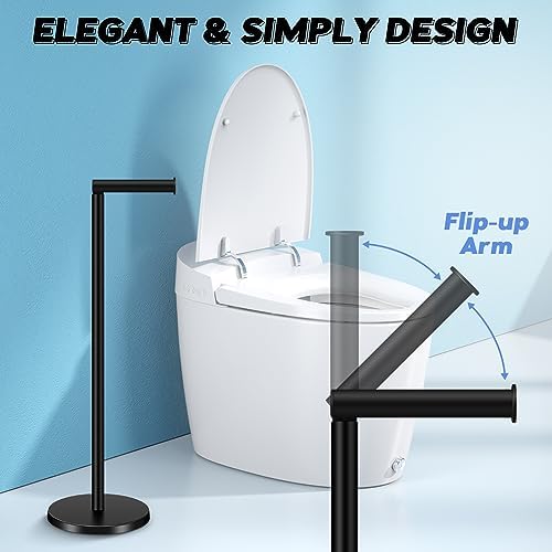 TACGEA Space-Saving toilet paper holder stainless steel 4 rolls Matte Black