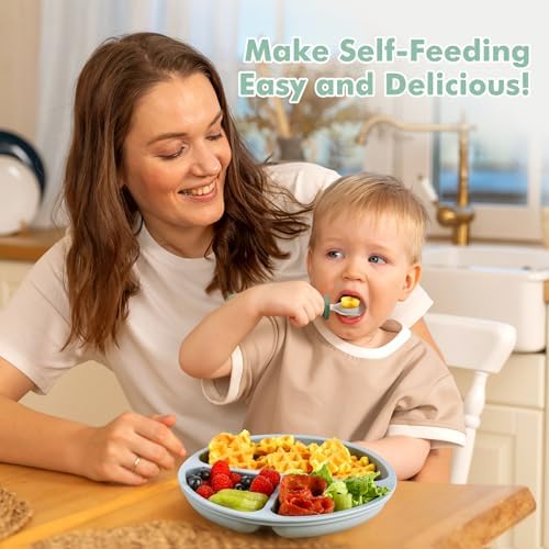 DRKIO Toddler Utensil Set with Silicone Handle