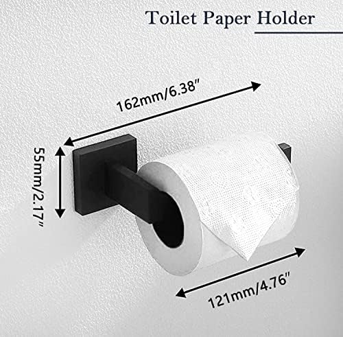 5-Piece Matte Black Bathroom Hardware Set with Stainless Steel