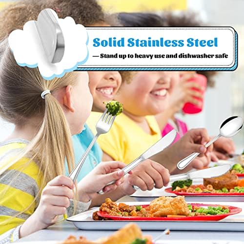 E-far 12-Piece Kids Safety Flatware Stainless Steel Set for Preschoolers