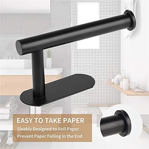 JOPOFI Toilet Paper Holder - Matte Black Self Adhesive Wall Mount