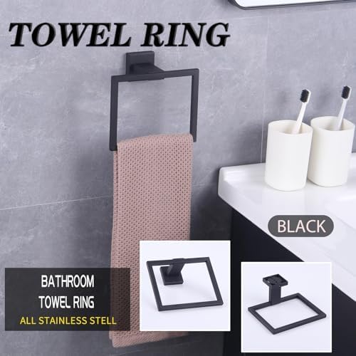 Modern Black Stainless Steel Towel Holder