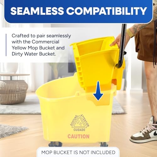 Essential Side Press Mop Bucket Replacement Yellow 26-35 Quart